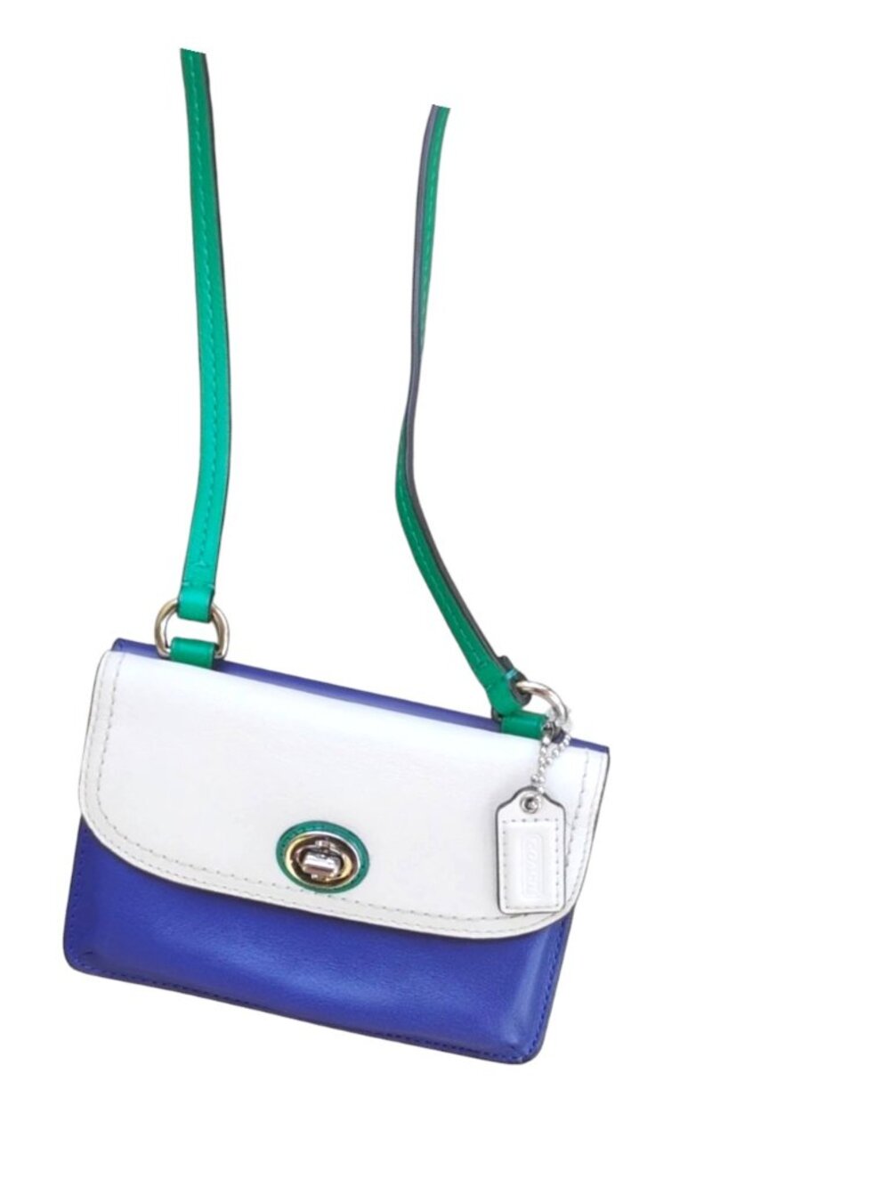 Coach Colorblock Chelsea Crossbody in White, Blue & Green